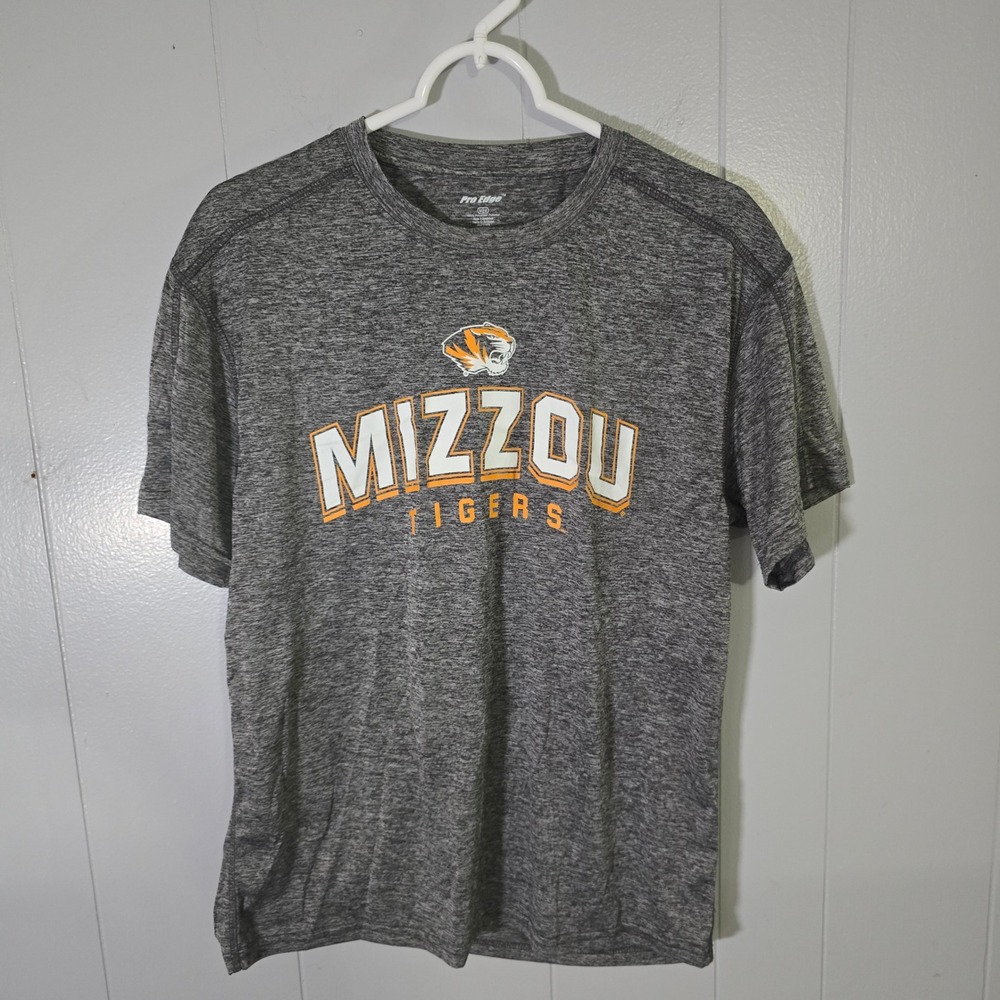 Pro Edge Missouri Mizzou Tigers Performance Shirt Mens Medium Gray‎ Heathered